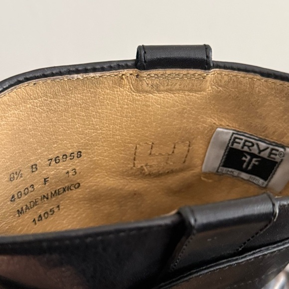 Frye Paige Short Black Leather Riding Boots Womens Size 8.5 Mid Calf Pull On - Picture 15 of 15